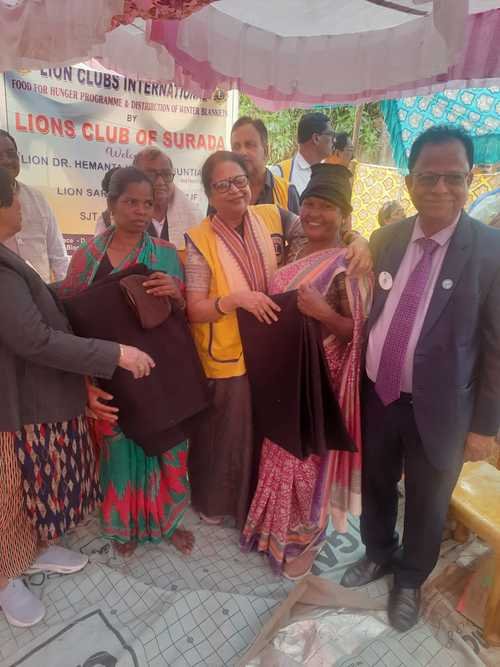 Winter cloth distribution at Daring Badi by LC Surada